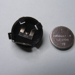 CR 1220 lithium battery and holder